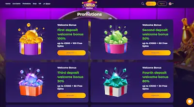 iWild casino promotions page