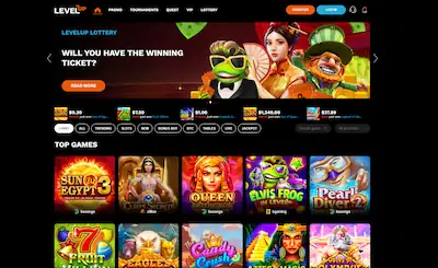levelup casino homepage