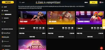 fight club casino tournaments page
